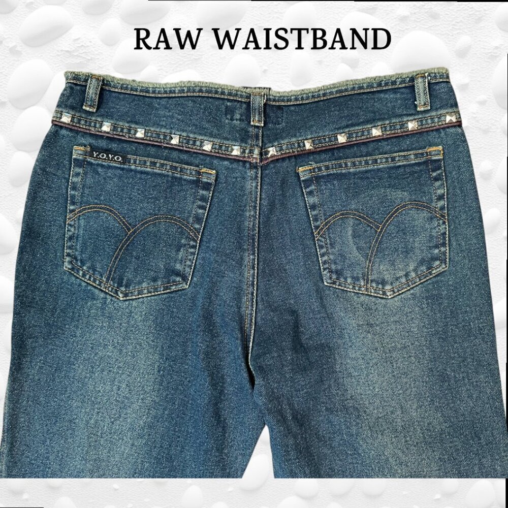 Vintage YOYO Low Waist Bootcut Studded Raw Waistband Jeans - Size 13 NWT - Picture 7 of 7
